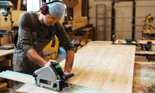 Man using table saw